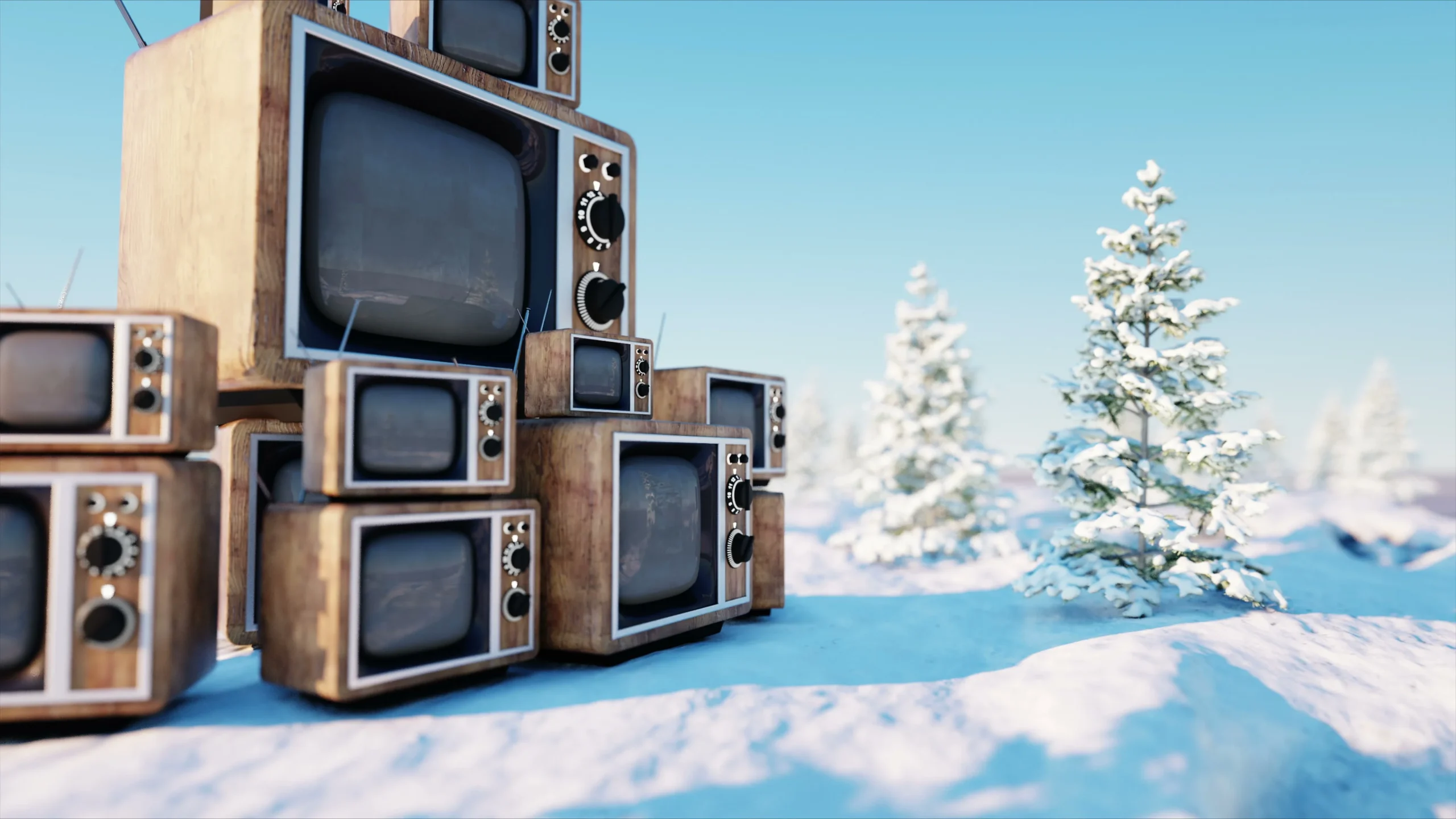 Телевизор зима